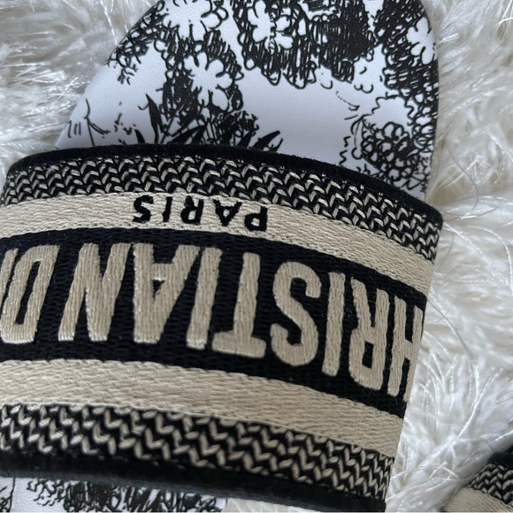 Christian Dior Black and White Sandals with 2” Heels - Picture 5 of 5